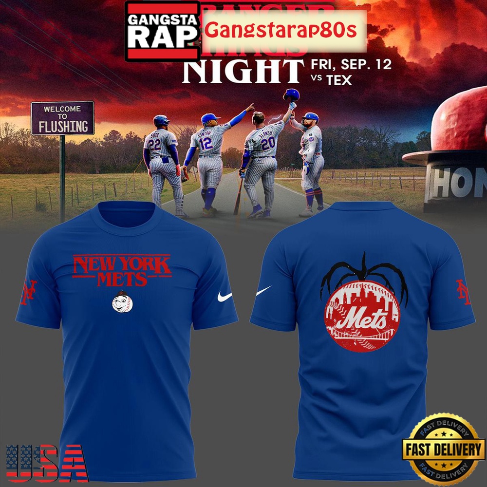 New York Mets x Stranger Things Nights Unisex 3D Hoodie