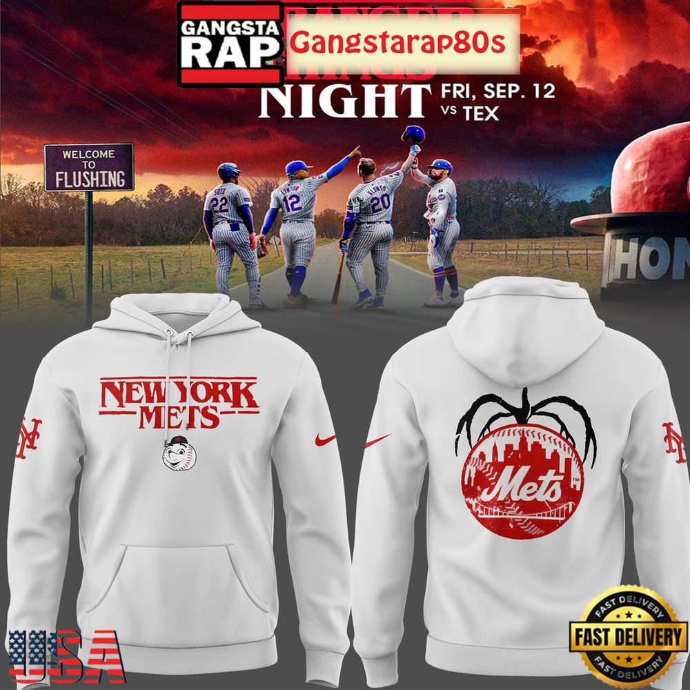 New York Mets x Stranger Things Nights Unisex 3D Hoodie