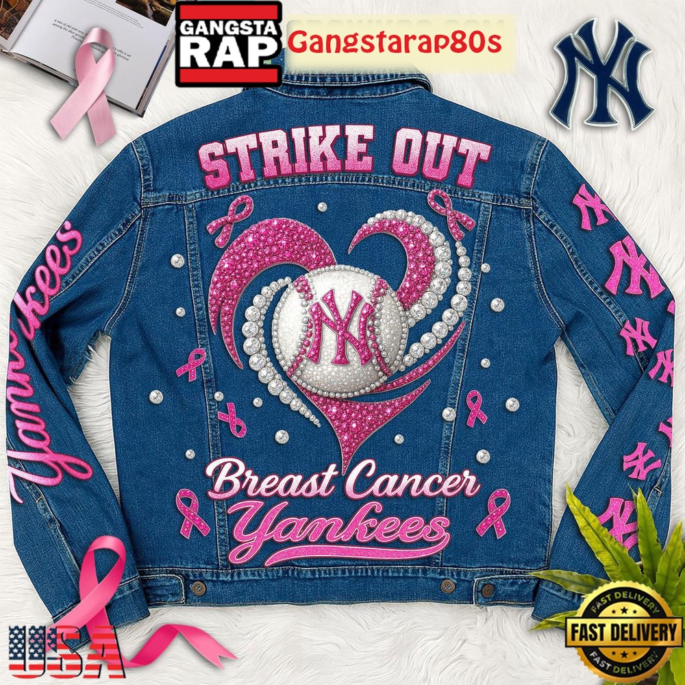 New York Yankees Strike Out Breast Cancer Limited Edition Denim Jacket