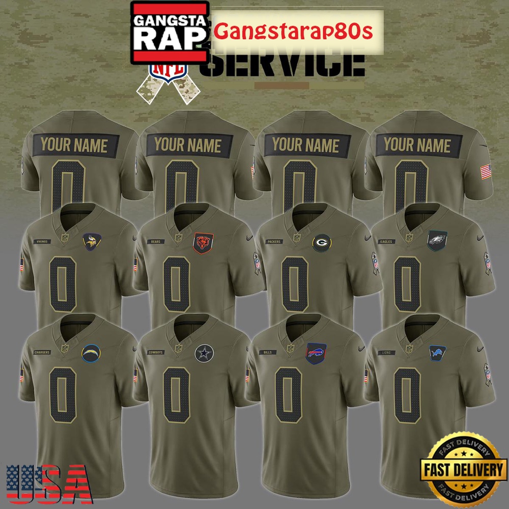 All NFL Teams Salure To Service New Season Custom Football Jersey All NFL Teams Salure To Service New Season Custom Football Jersey