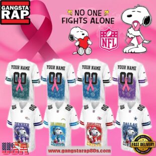NFL All Team X Snoopy Breast Cancer Awareness 2025 Custom Football Jersey