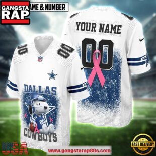 NFL All Team X Snoopy Breast Cancer Awareness 2025 Custom Football Jersey