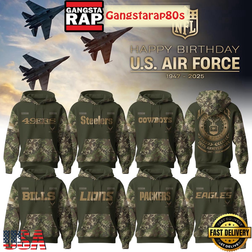 NFL Custom Team Happy Birthday US Air Force 78th Anniversary Unisex 3D Hoodie