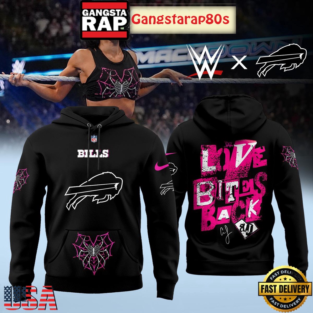 NFL Custom Team x AJ Lee Has Returned WWE Live Bites Back All Over Print Hoodie