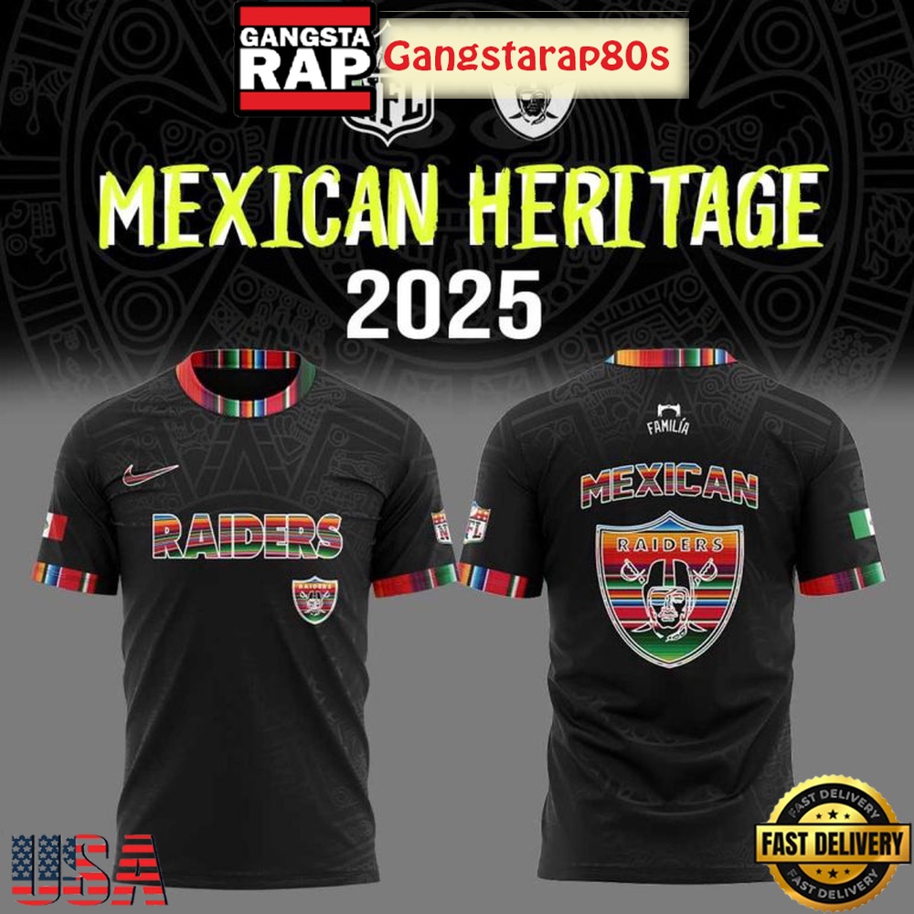 NFL Las Vegas Raiders Mexican Heritage 2025 Unisex 3D Shirt