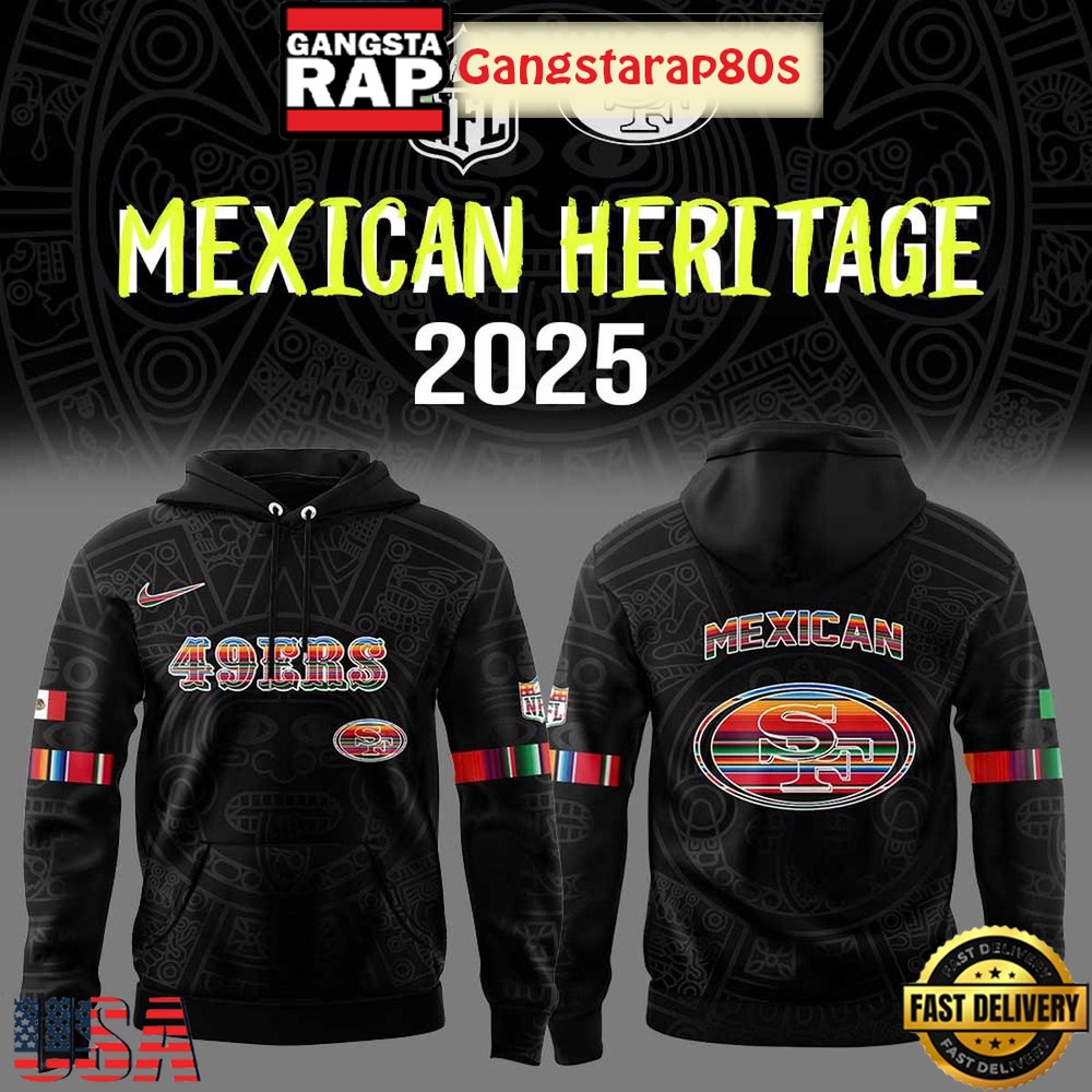 NFL San Francisco 49ers Mexican Heritage 2025 All Over Print Hoodie