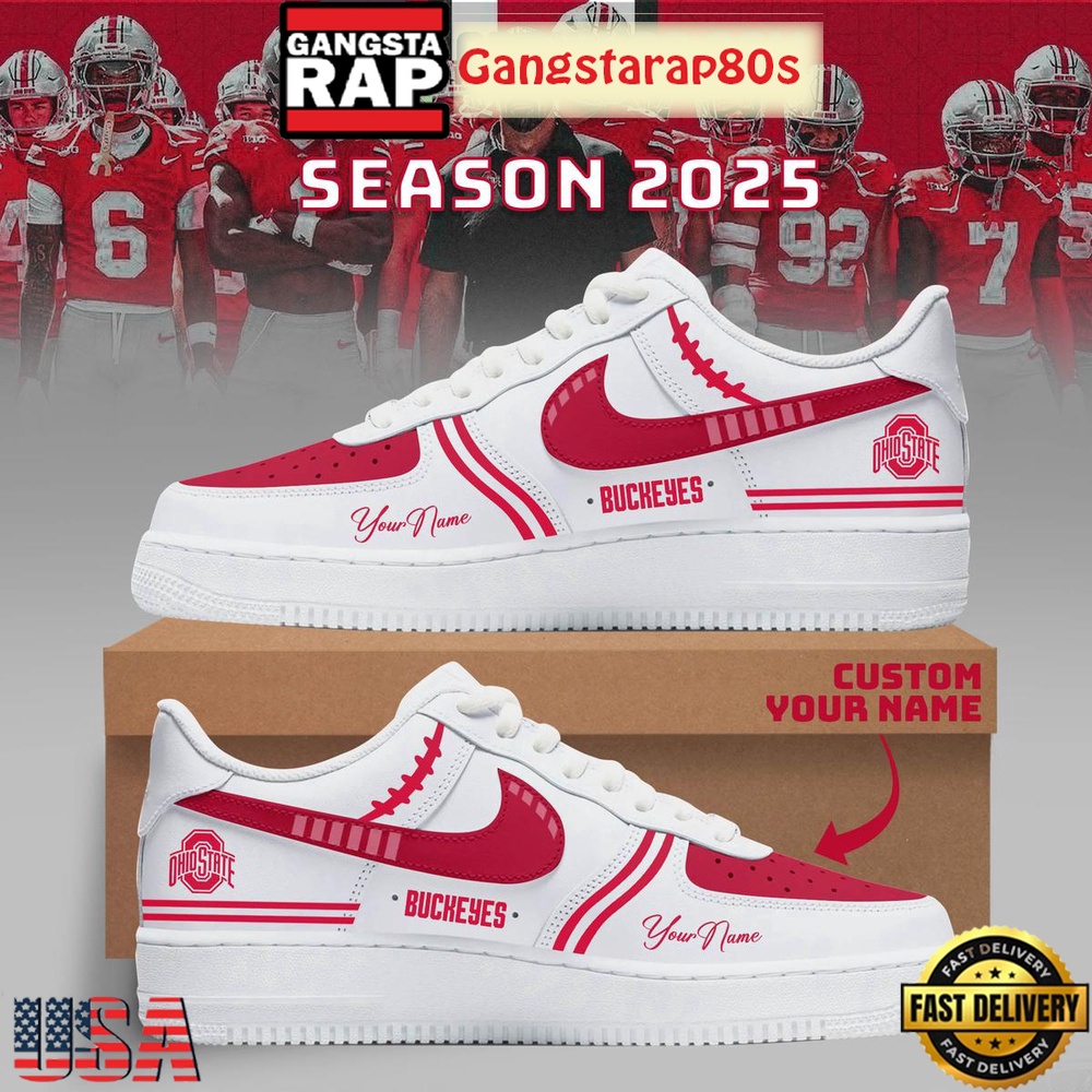 Ohio State Buckeyes Football New Season 2025 Special Custom Air Force 1 Sneakers Shoes