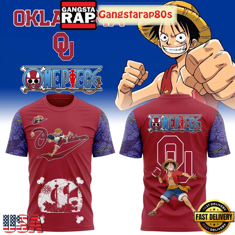 Oklahoma Sooners x One Piece 2025 All Over Print Hoodie