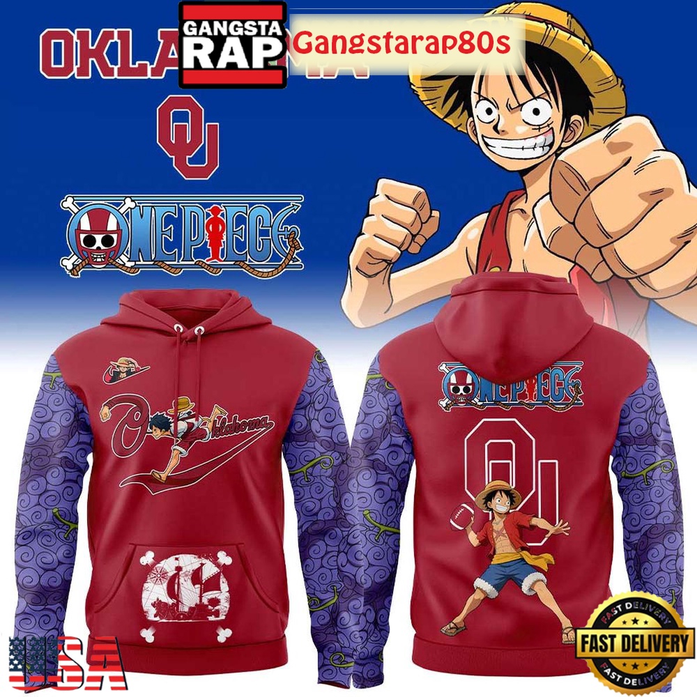 Oklahoma Sooners x One Piece 2025 All Over Print Hoodie