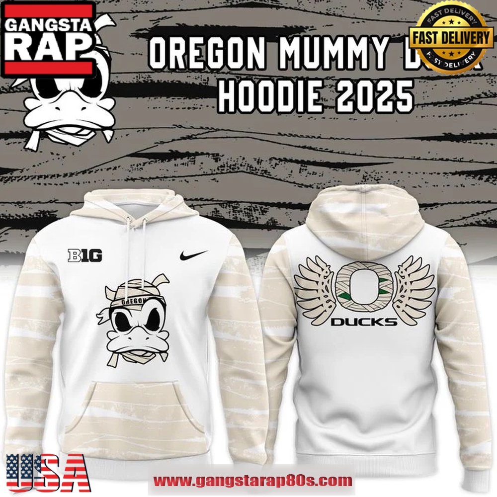 Oregon Ducks Mummy Mode White Combo 2025 New Season Hoodie Shirt