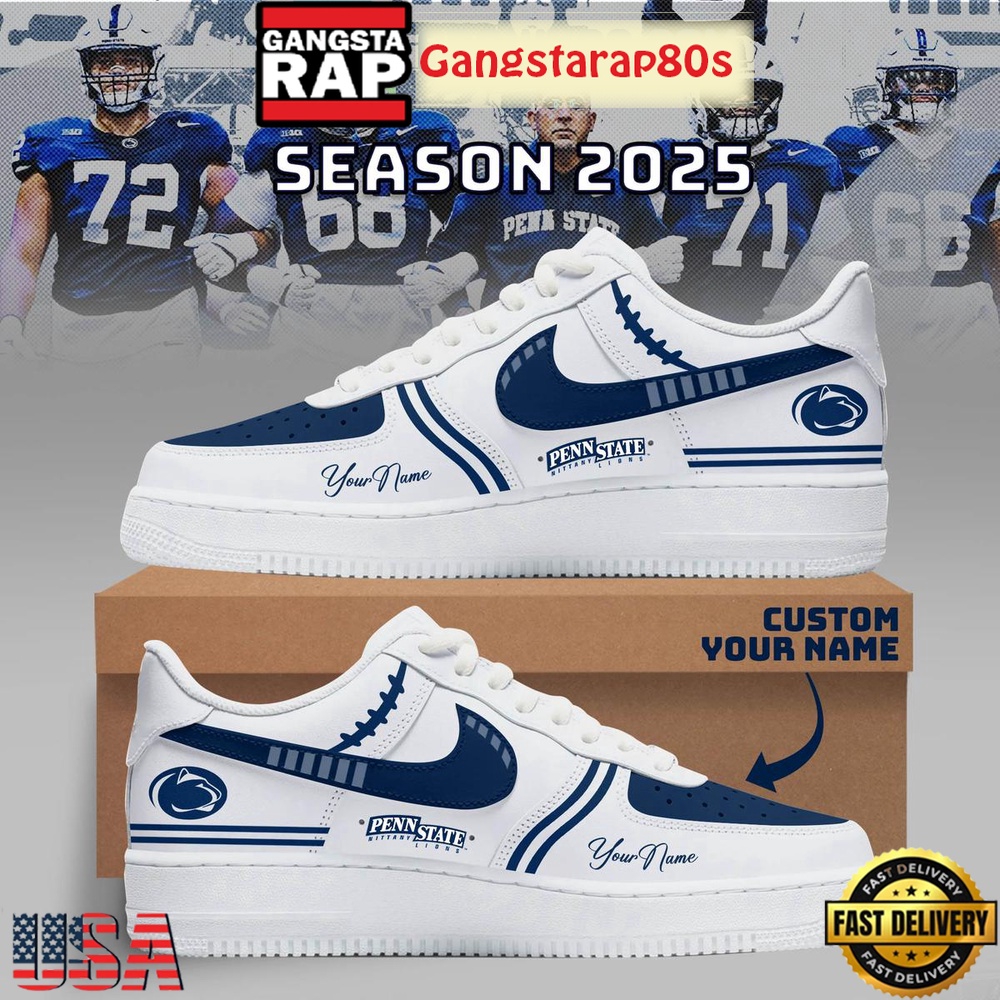 Penn State Nittany Lions Football New Season 2025 Special Custom Air Force 1 Sneakers Shoes