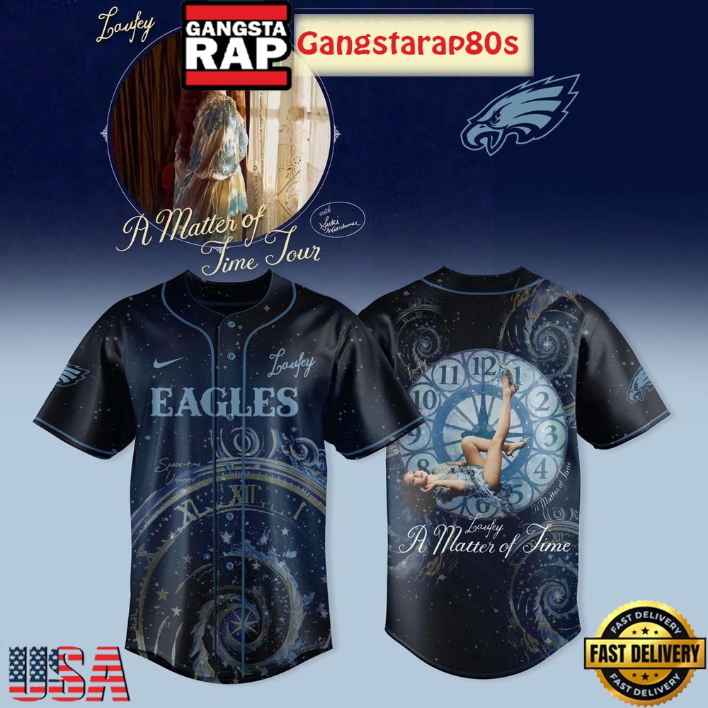 Philadelphia Eagles x Laufey A Matther Of Time Tour 2025 Baseball Jersey Shirt