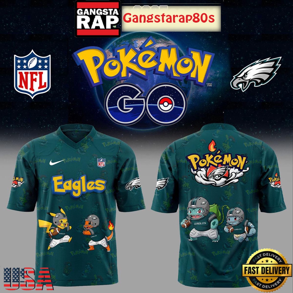 Philadelphia Ealges x Pokemon Go 2025 New Design Football Jersey