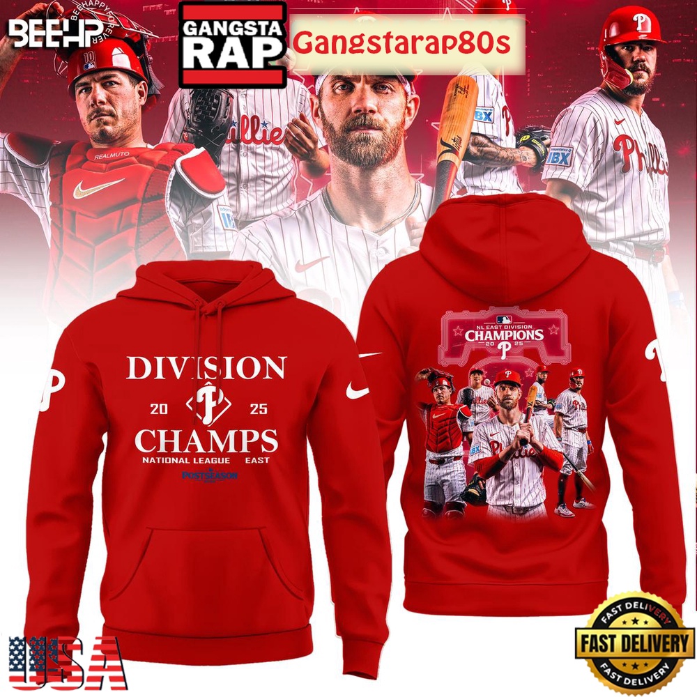Philadelphia Phillies NL East Division Champions 2025 Back To Back Unisex 3D Hoodie
