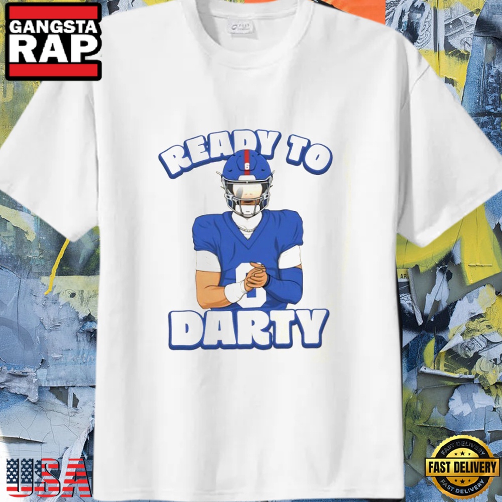 Ready To Darty Jaxson Dart New York Giants White Shirt
