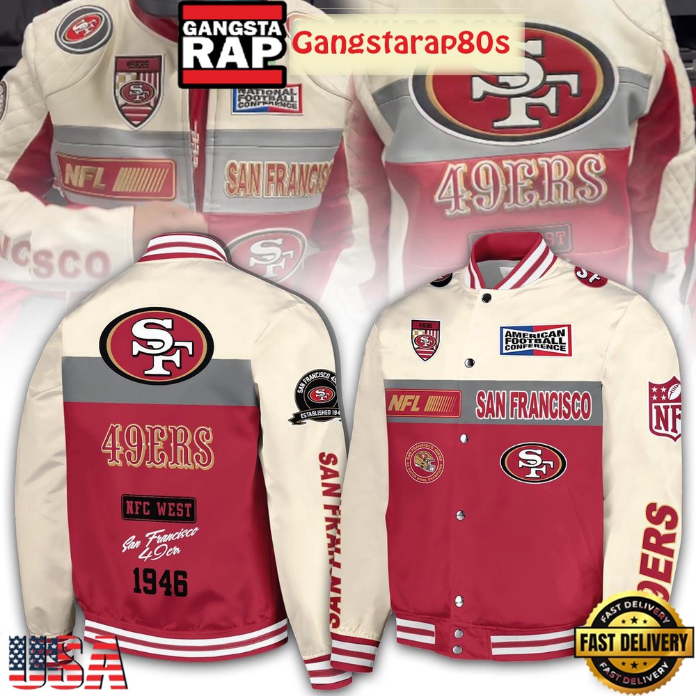 San Francisco 49ers 1946 NFC West Red 2025 Baseball Jacket