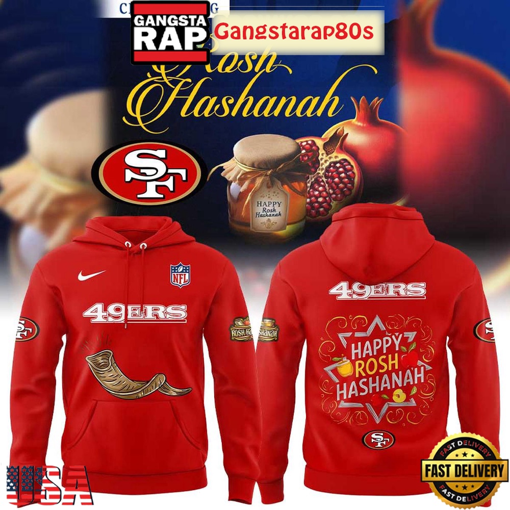 San Francisco 49ers Happy Rosh Hashanah All Over Print Hoodie