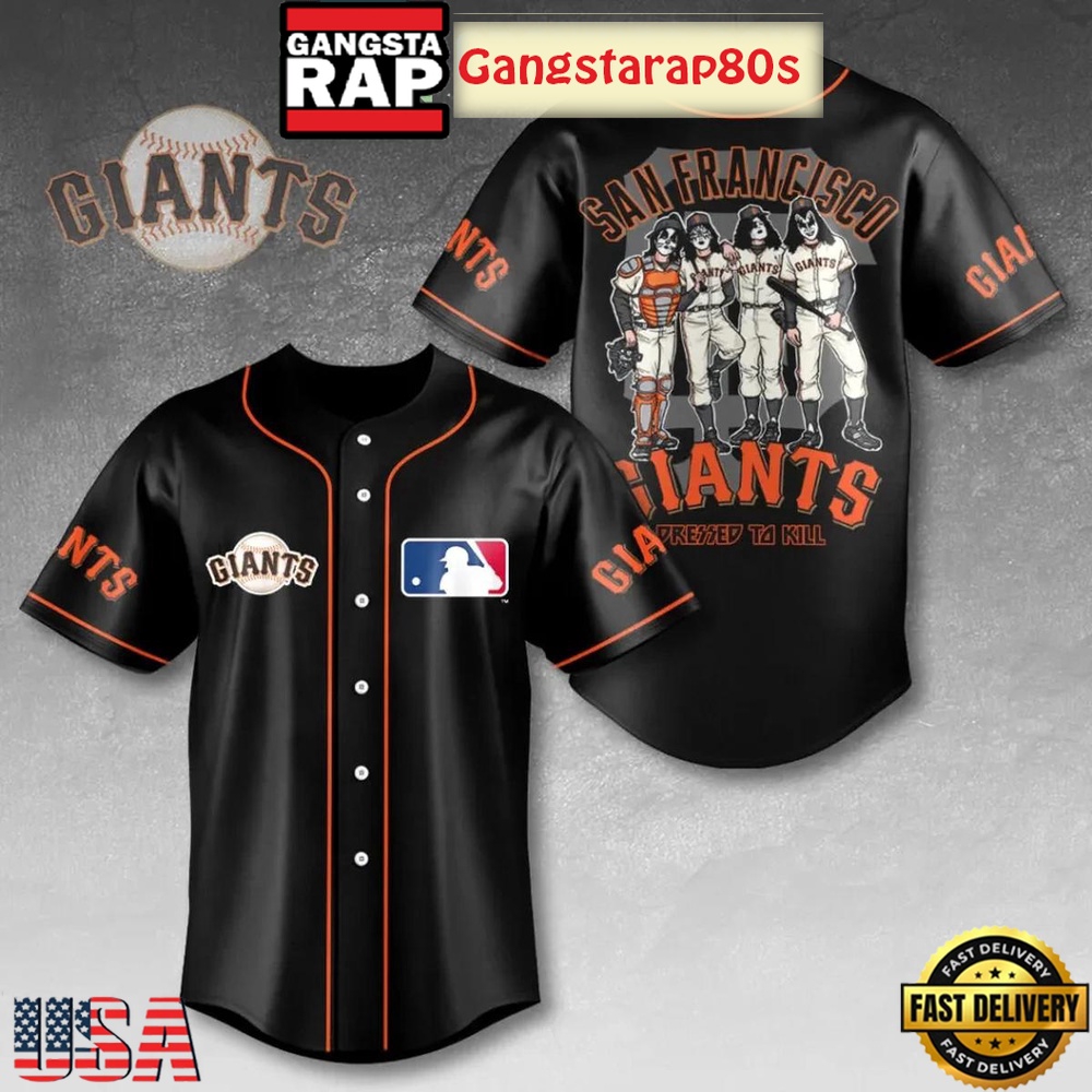 San Francisco Giants x Kiss Band Pressed To Kill New Special Baseball Jersey