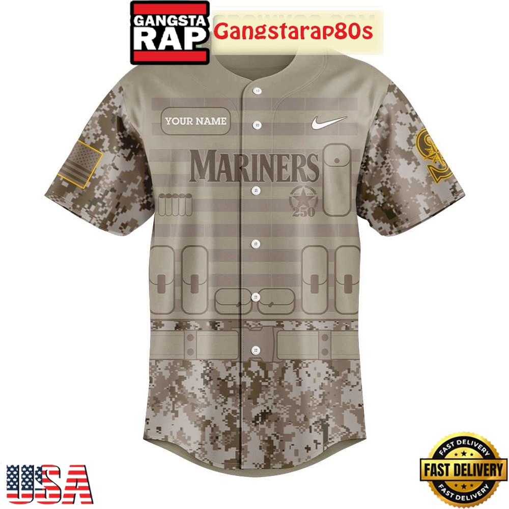 Seattle Mariners Military Appreciation 250th Anniversary 2025 Baseball Jersey