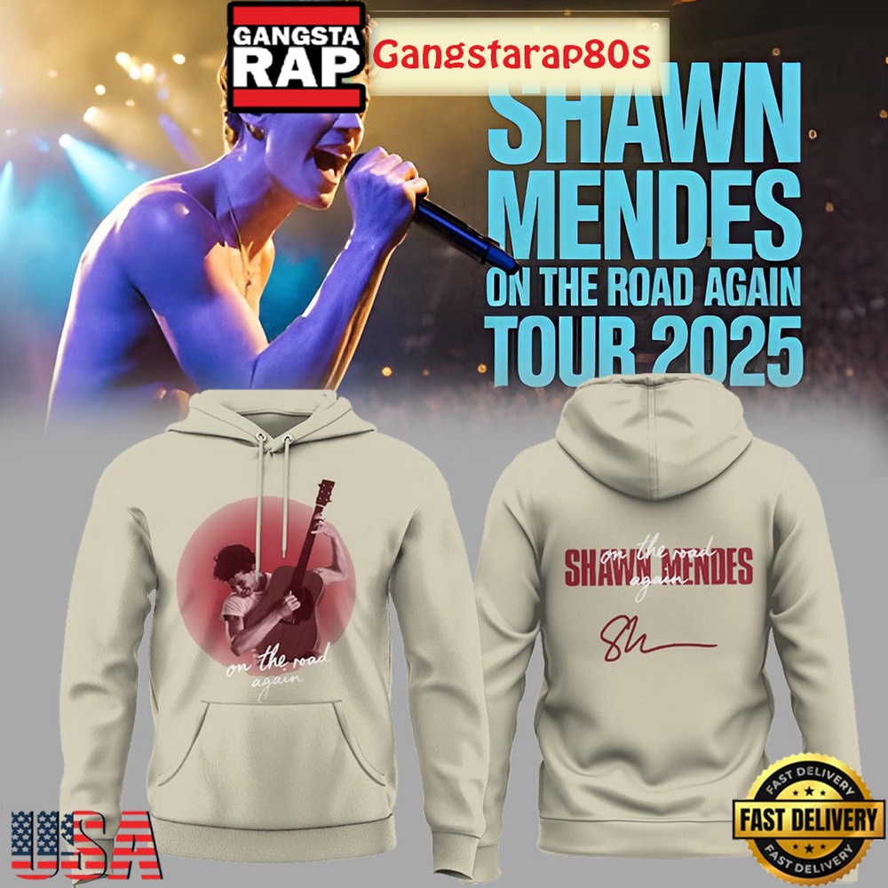 Shawn Mendes On the Road Again Tour Hoodie 2025 Unisex 3D Hoodie