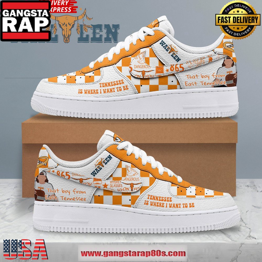 Tennessee Volunteers Collab Morgan Wallen Nike Air Force 1 Sneakers Shoes