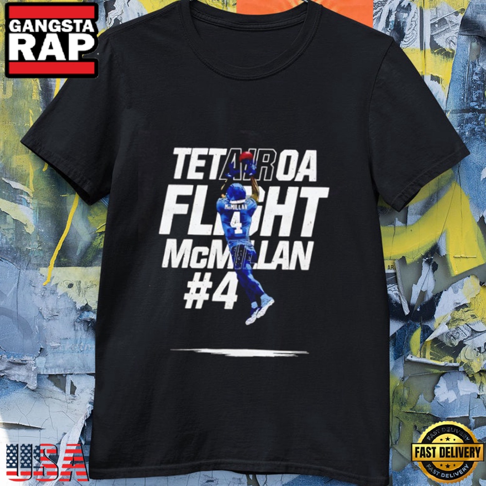 Tetairoa Flight McMillan 4 Carolina Panthers Football T Shirt