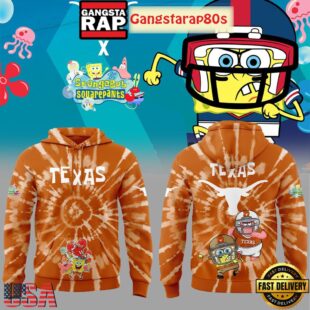 Texas Longhorns SpongeBob SquarePants All Over Print Hoodie