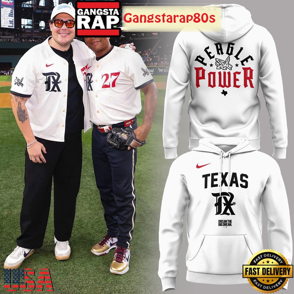 Texas Rangers Peagle White 2025 All Over Print Hoodie