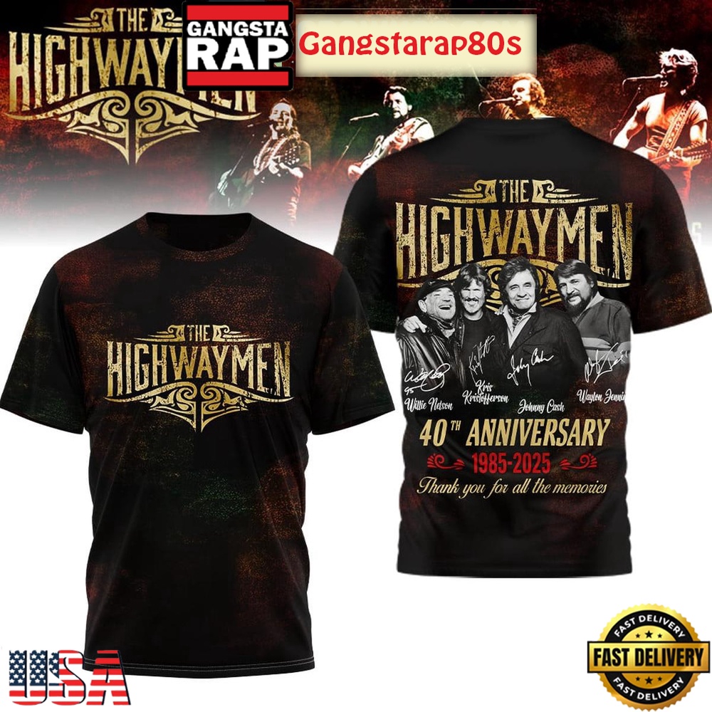 The Highwaymen 40th Anniversary 1985 2025 Memories All Over Print Hoodie