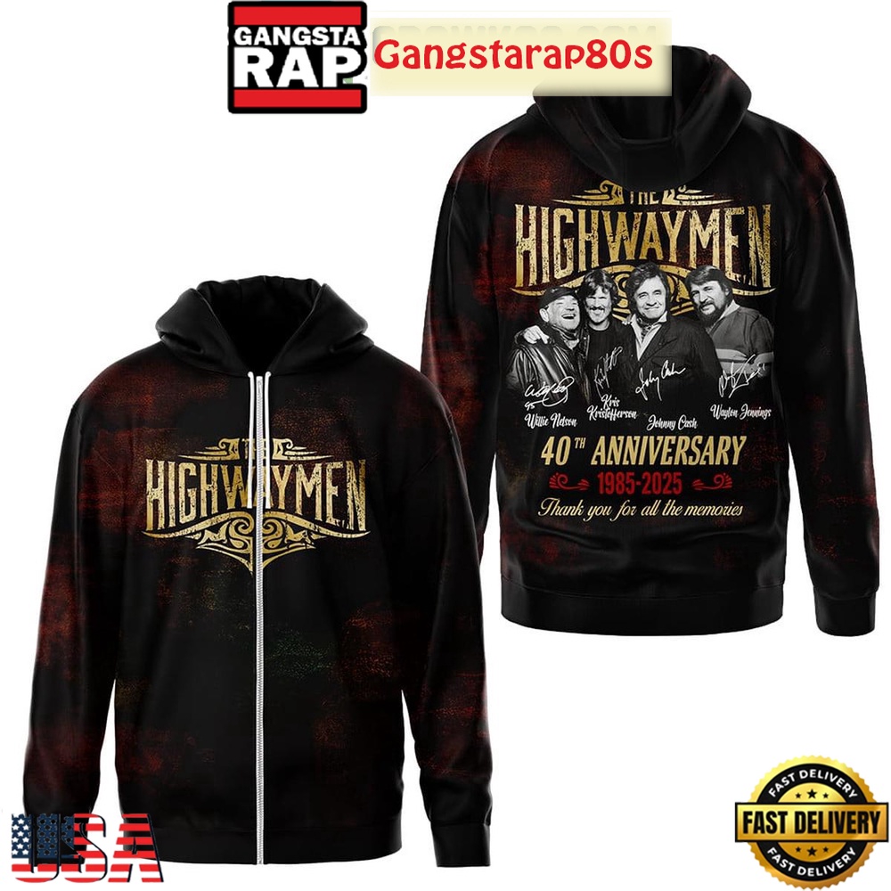 The Highwaymen 40th Anniversary 1985 2025 Memories All Over Print Hoodie