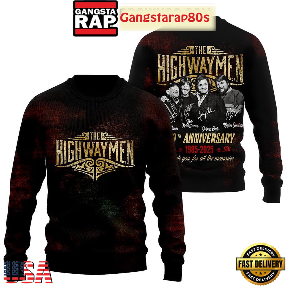 The Highwaymen 40th Anniversary 1985 2025 Memories All Over Print Hoodie