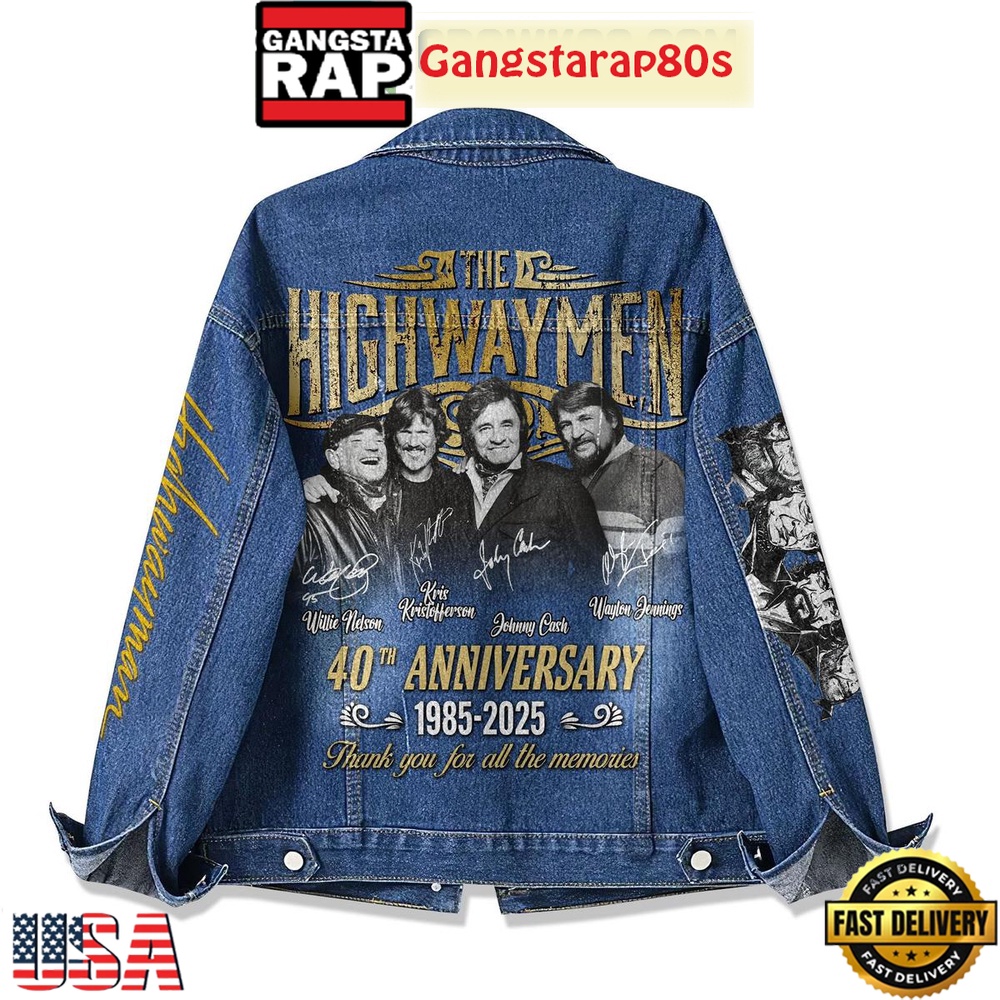 The Highwaymen 40th Anniversary 1985 2025 Memories Limited Edition Denim Jacket