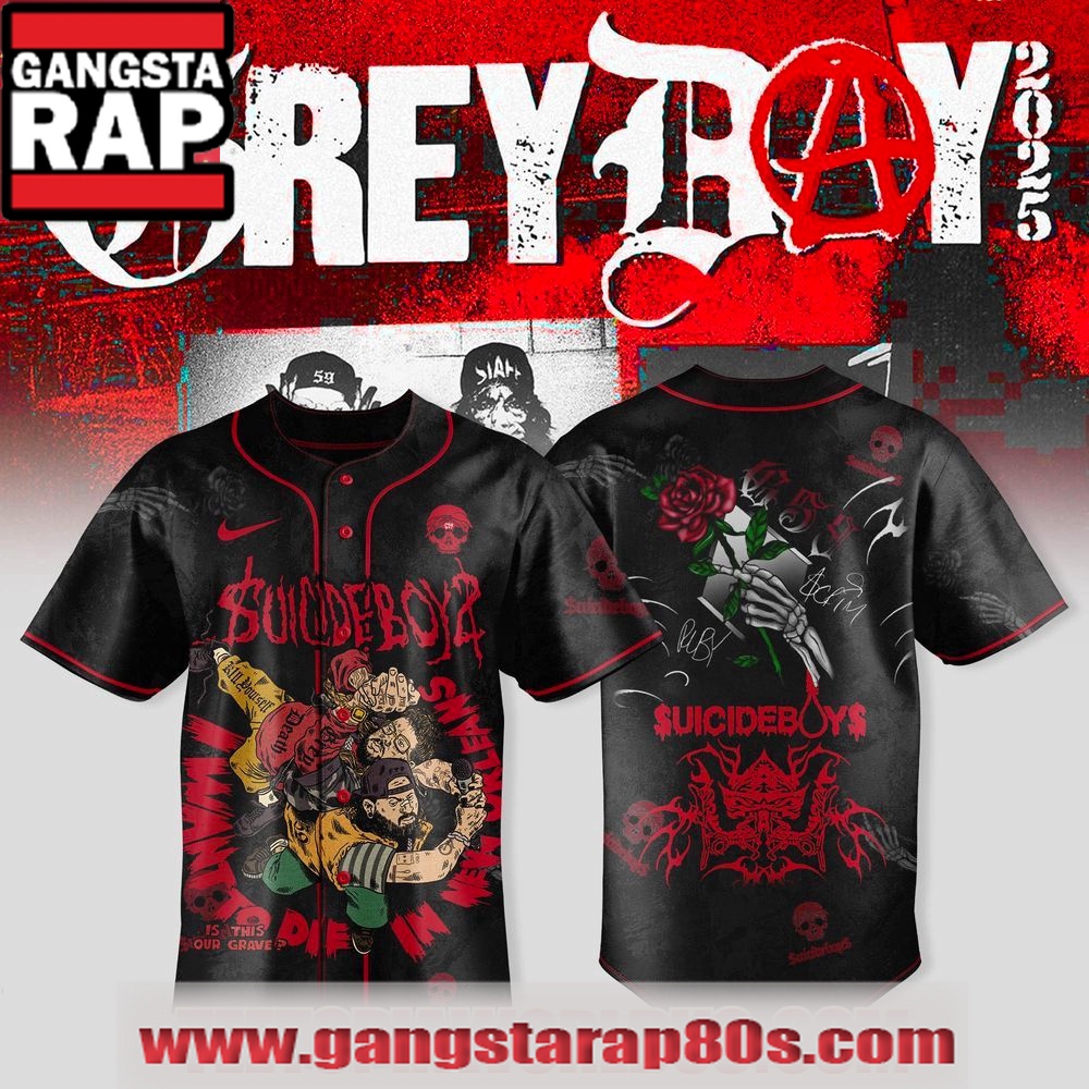 $UICIDEBOY$ Grey Day Tour Merch 2025 Baseball Jersey