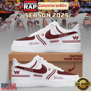 Washington Commanders Football New Season 2025 Custom Name Air Force 1 Sneakers Shoes
