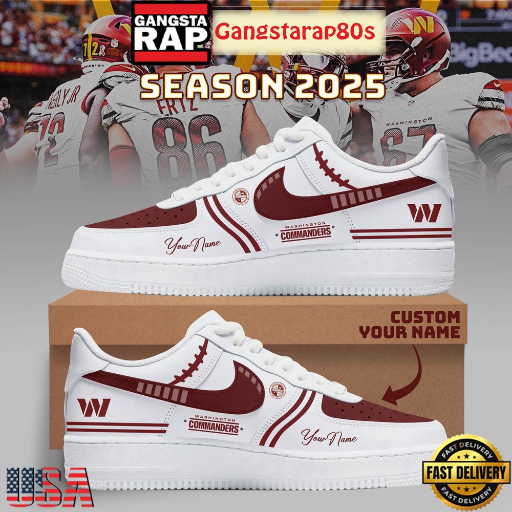 Washington Commanders Football New Season 2025 Custom Name Air Force 1 Sneakers Shoes