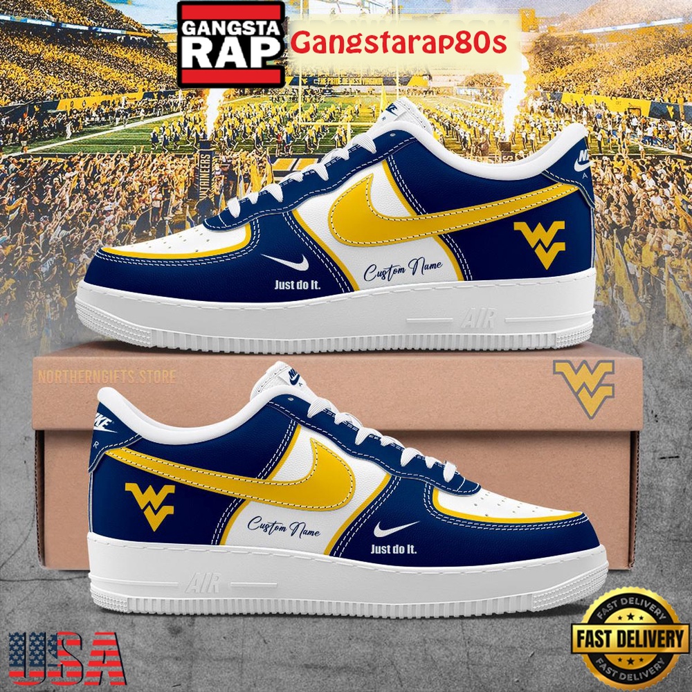 West Virginia Mountaineers Welcome The New Season 2025 Air Force Custom 1 Shoes Running Sneakers