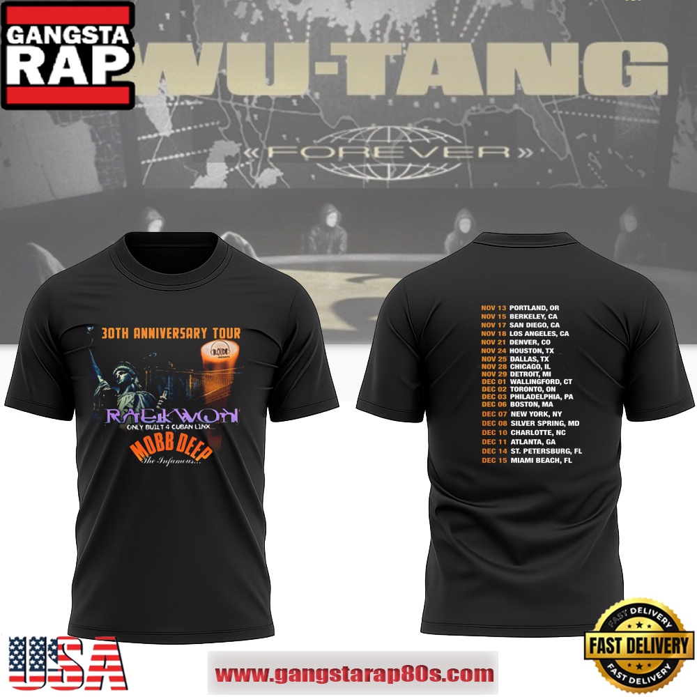 Wu Tang Clan 30th Anniversary Tour 2025 Unisex 3D Shirt Wu Tang Clan 30th Anniversary Tour 2025 Unisex 3D Shirt
