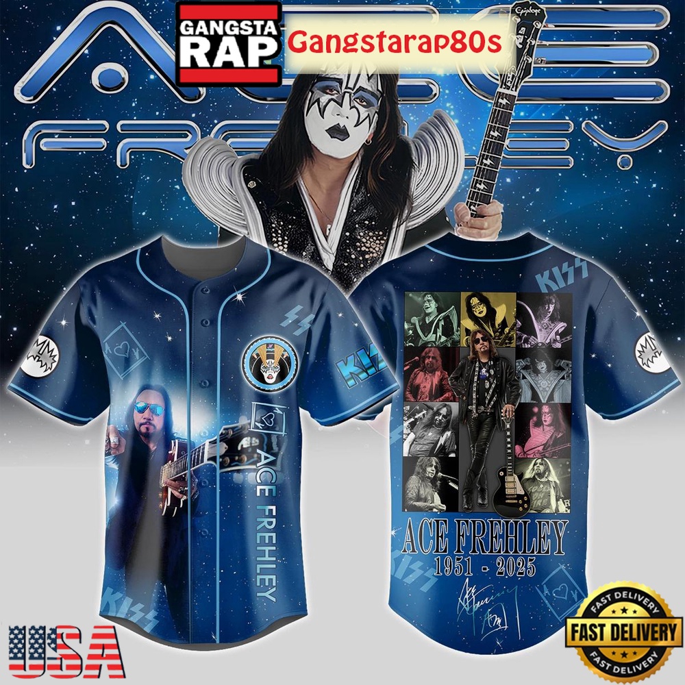 Ace Frehley Kiss 1951 2025 Baseball Jersey Shirt