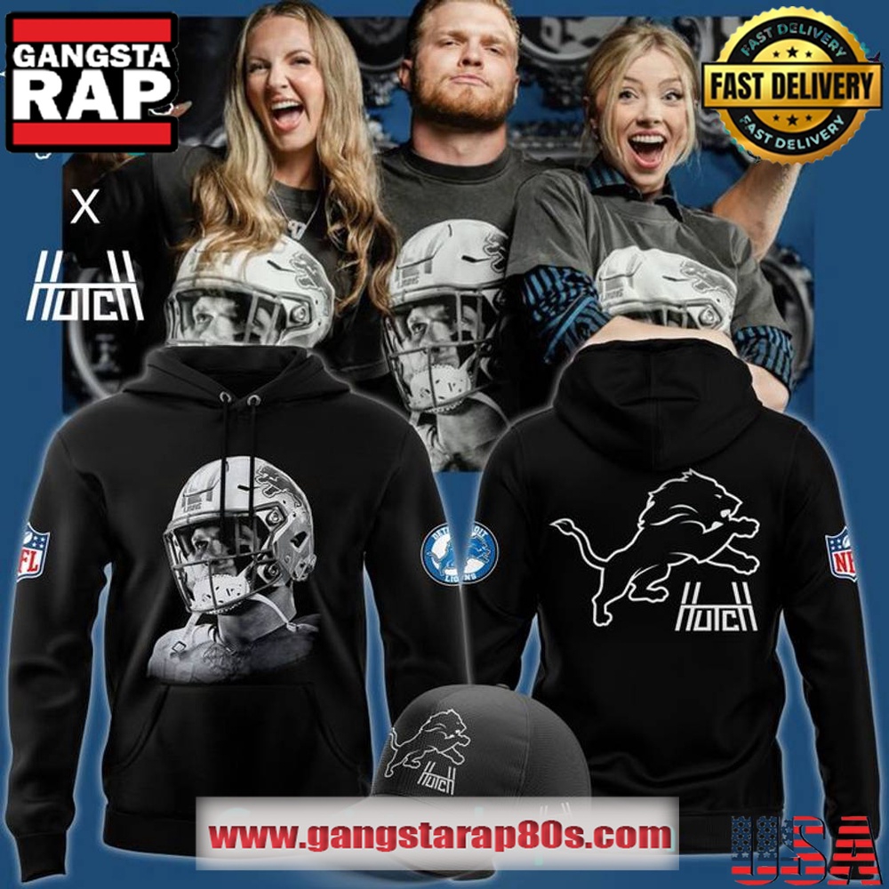 Aidan Hutchinson Charcoal House of Hutch x Detroit Lions Game Face All Over Print Hoodie Shirt