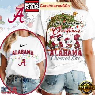 Alabama Crimson Tide NCAA All I Want For Christmas Peanuts 2025 T Shirt