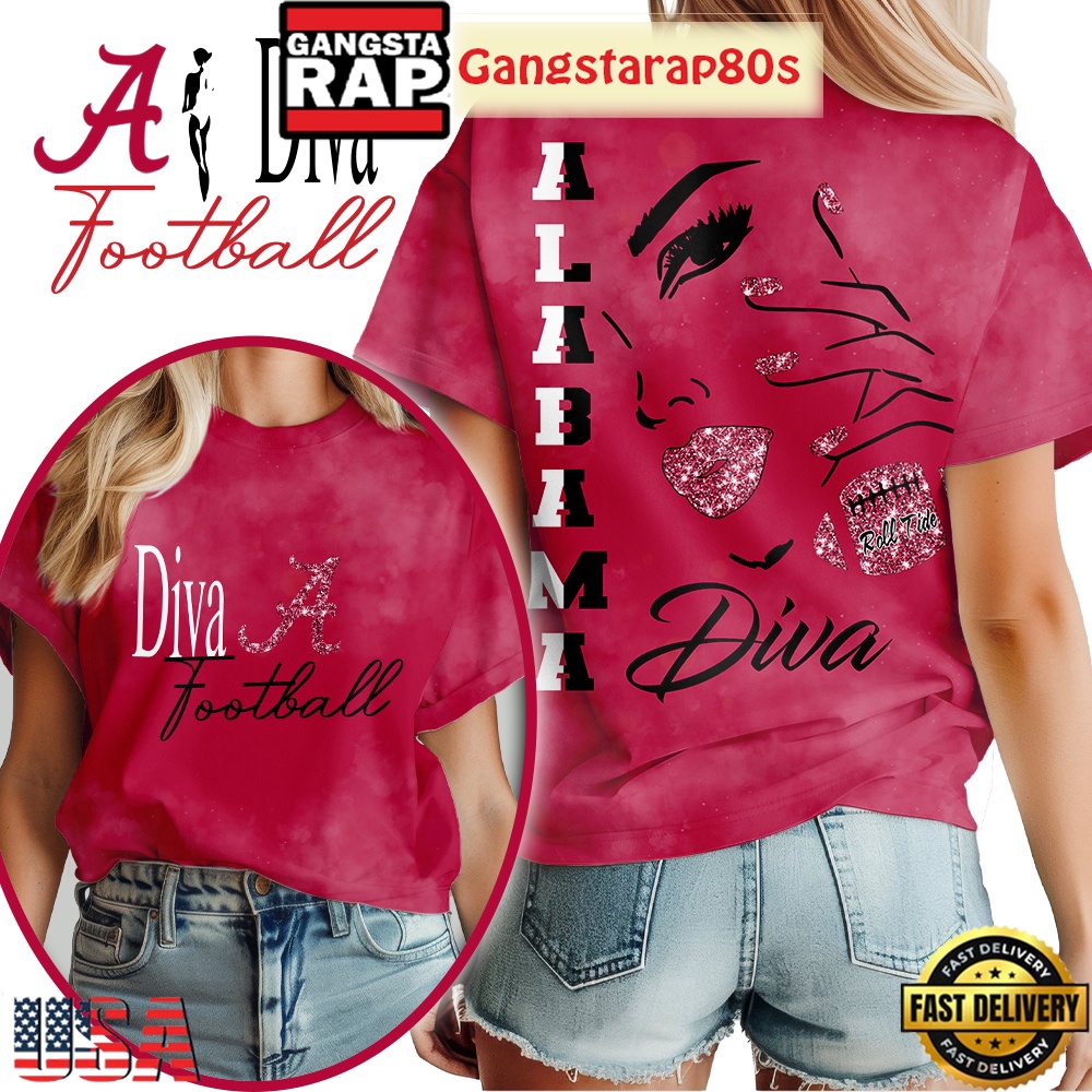 Alabama Crimson Tide NCAA Diva Football New Edition 3D Shirt
