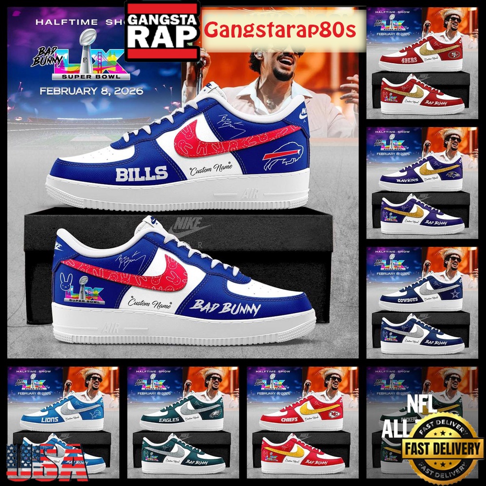 All NFL Team x Bad Bunny Super Bowl LX Air Force 1 Sneakers Shoes All NFL Team x Bad Bunny Super Bowl LX Air Force 1 Sneakers Shoes