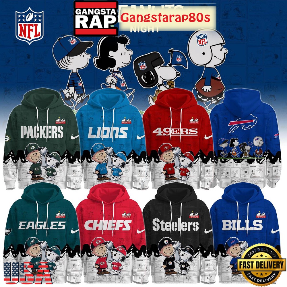 All NFL Team x Peanuts Snoopy Chirstmas Special Edition All Over Print Hoodie