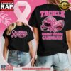 Arizona Cardinals NFL Glitter Tackle Breast Cancer 2025 Black Women's 3D Shirt
