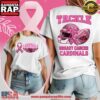 Arizona Cardinals NFL Glitter Tackle Breast Cancer 2025 White Women's 3D Shirt