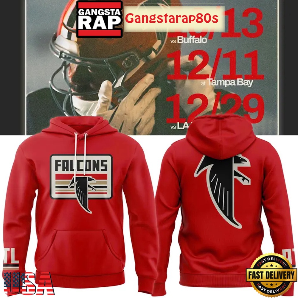 Atlanta Falcons NFL Throwback All Over Print Hoodie Red