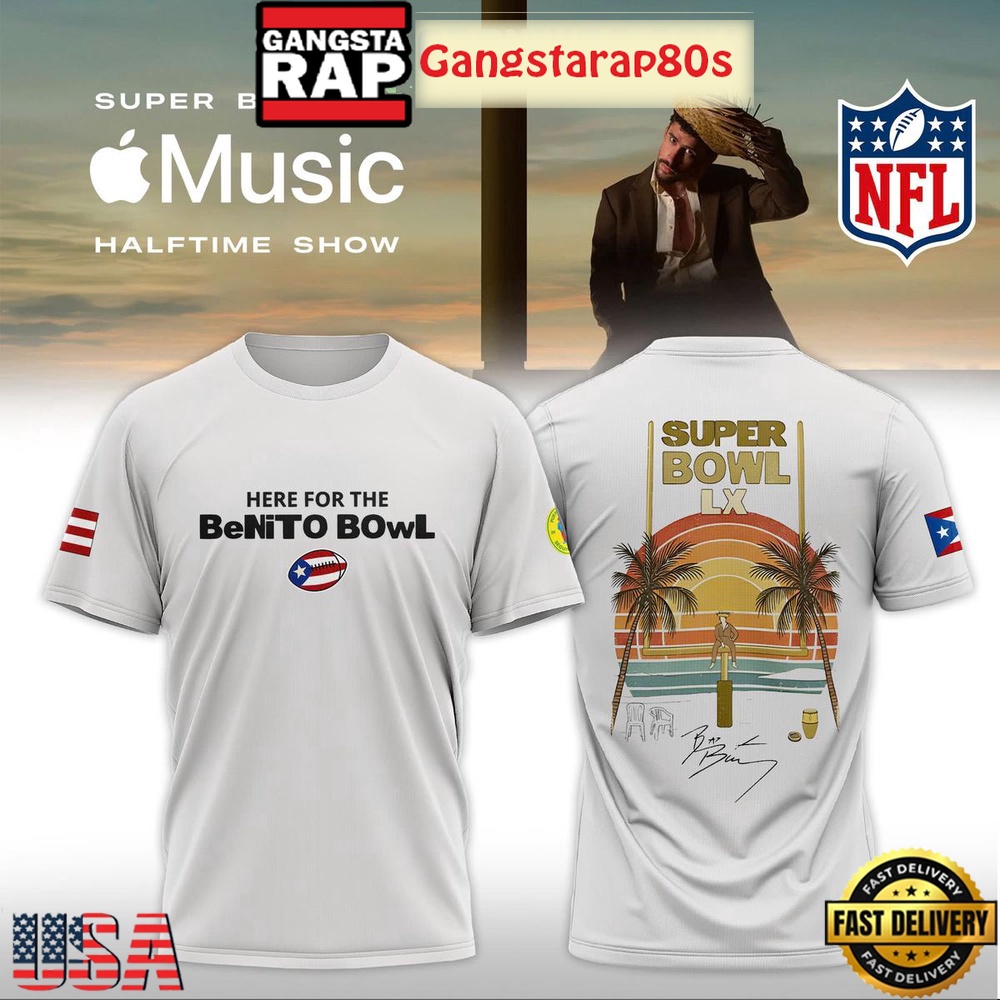 Bad Bunny Here For The Benito Super Bowl LX 2026 3D Shirt Bad Bunny Here For The Benito Super Bowl LX 2026 3D Shirt