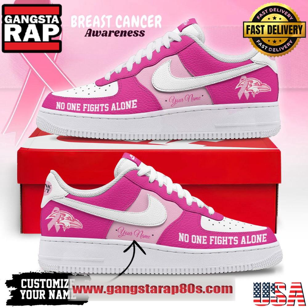 Baltimore Ravens Breast Cancer Awareness October Air Force 1 Shoes Sneaker