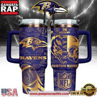 Baltimore Ravens Custom Stanley Quencher Tumbler With Handle 40oz