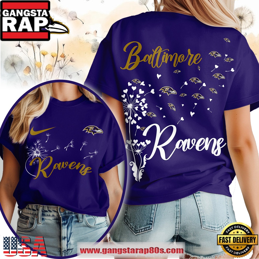 Baltimore Ravens NFL Dandelion Flower 2025 Women’s Shirt